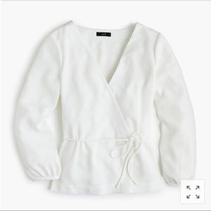 J. Crew Drapey crepe faux-wrap top